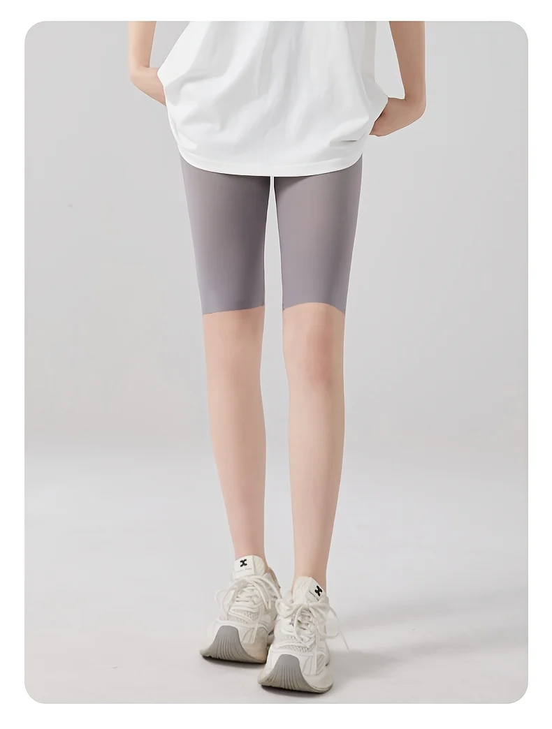 Ultradünne Sommer-Sicherheitsshorts für Damen, Übergröße, hohe Taille, elastisch, unter dem Rock, Eisseide, nahtlose Boxershorts, Unterwäsche – Detail 14