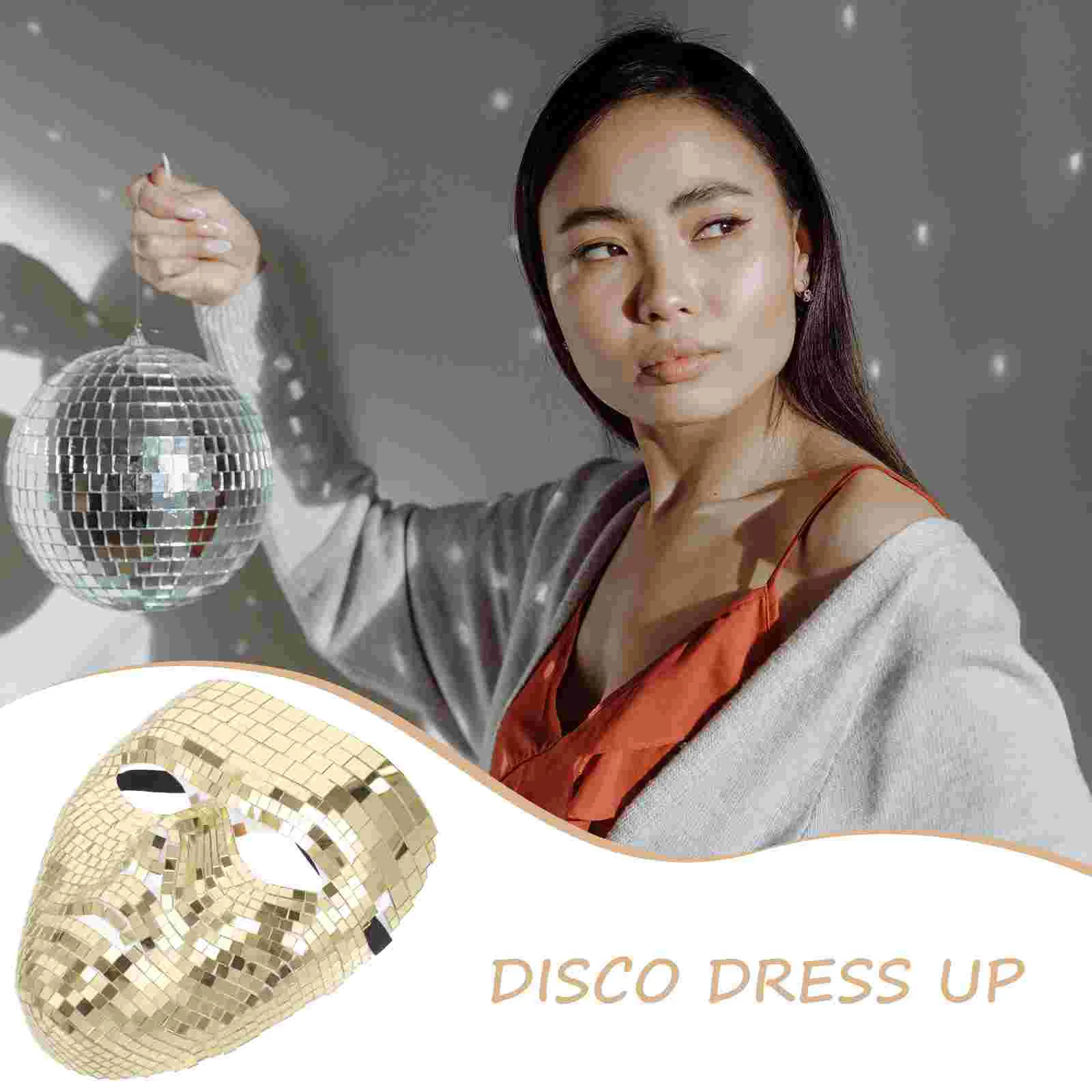 Halloween Masks Disco Flash Face Carnival Decorative Golden Pvc Costume Accessories