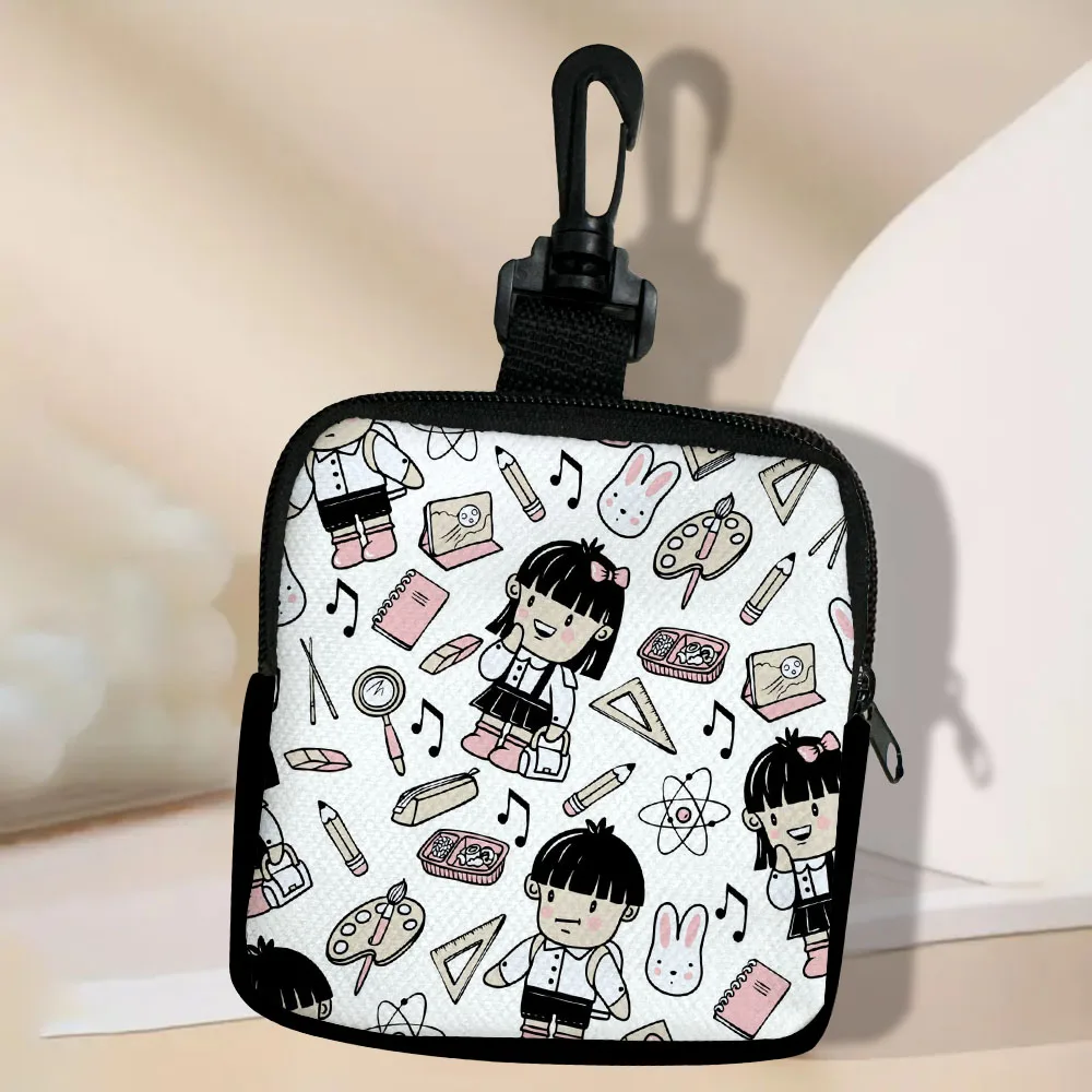 

Chinese-Boy-And-Girl-Schoolchildren-School-Vector Coin Purses Lady Girls Earphone Coin Key Money Storage Bag Zipper Pouch 5.23