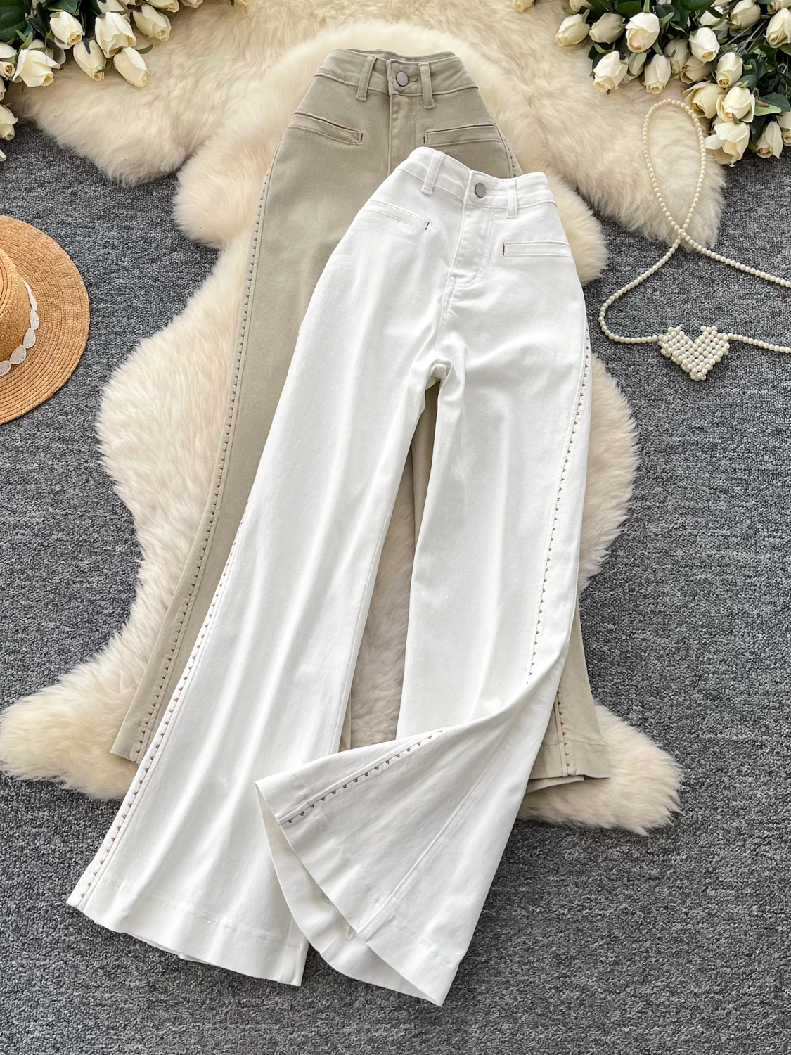 

High Waist Wide Leg Denim Jeans Women's Loose Fit Slimming Stretch Spring 2026 Commuter Style Four Season Versatile Long Trou...