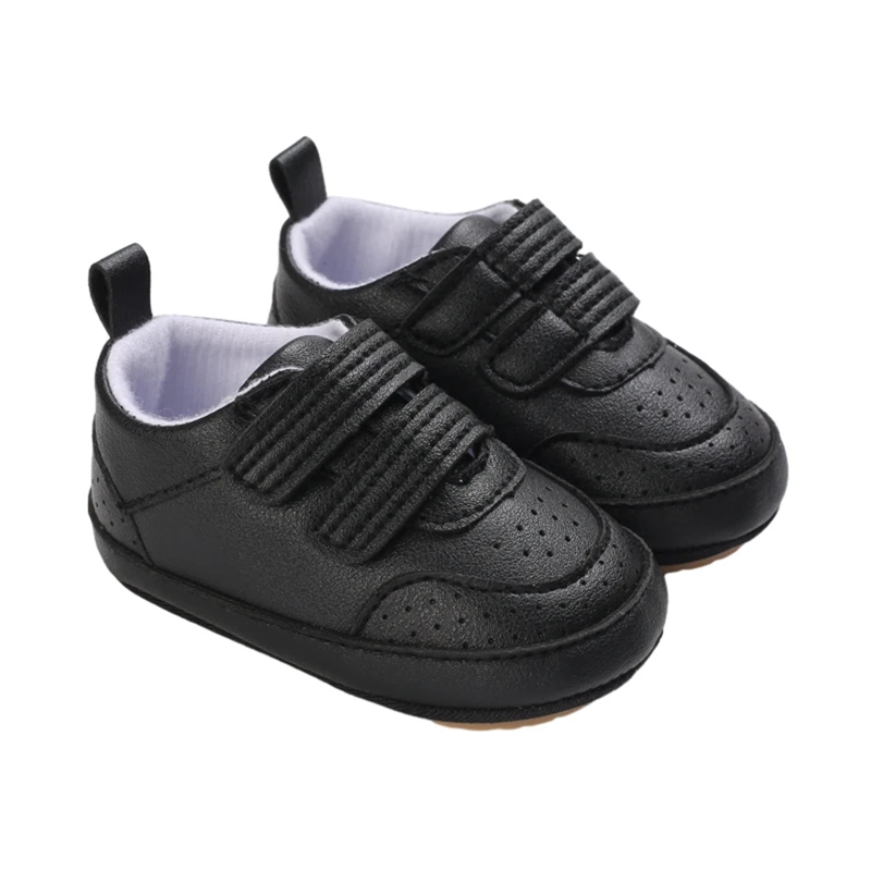 Zapatillas de deporte de PU para niño y niña, zapatos antideslizantes con suela de goma para cuna, primeros pasos