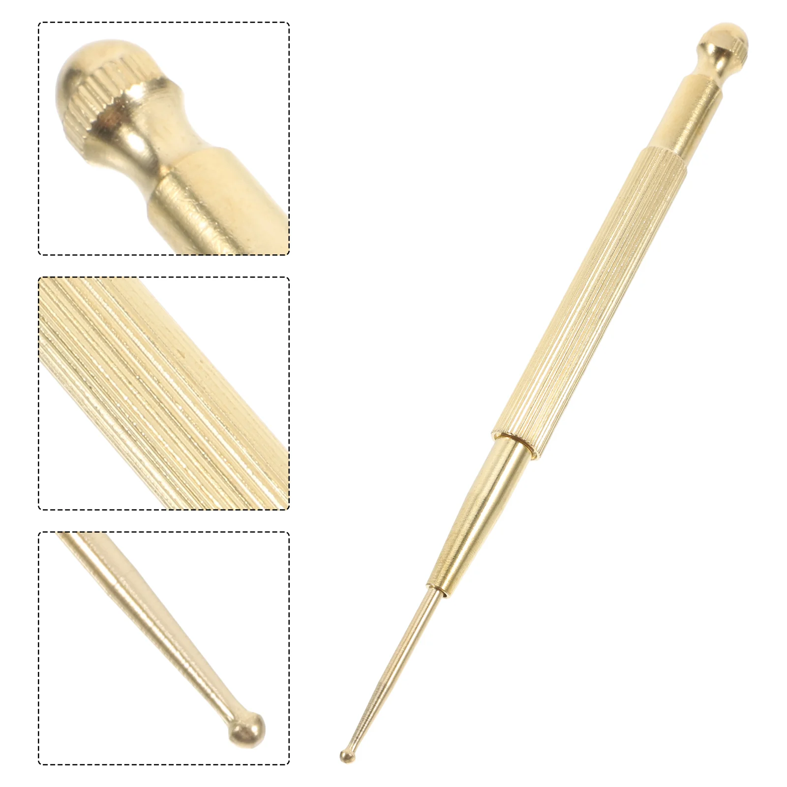 Brass Massage Pen Dual-Head Acupressure Tool Retractable Acupuncture Stick Acupoint Acupuncture Pen Acupuncture Pen Brass Acupun