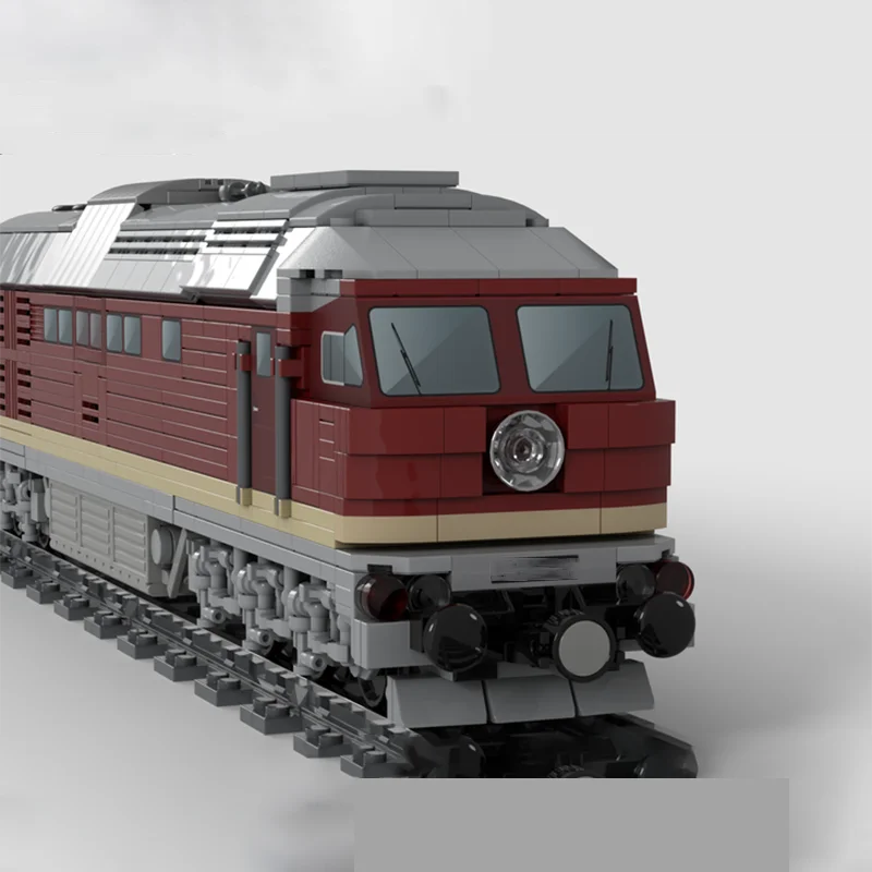 MOC Railway BR132 (version 1) Red Diesel Locomotive Building Blocks Assembly Model Bricks Display Creative Children Toys Gifts