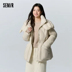 Semir-Doudoune texturée mi-longue pour femme, vêtements chauds d'hiver, nouveau, 2023