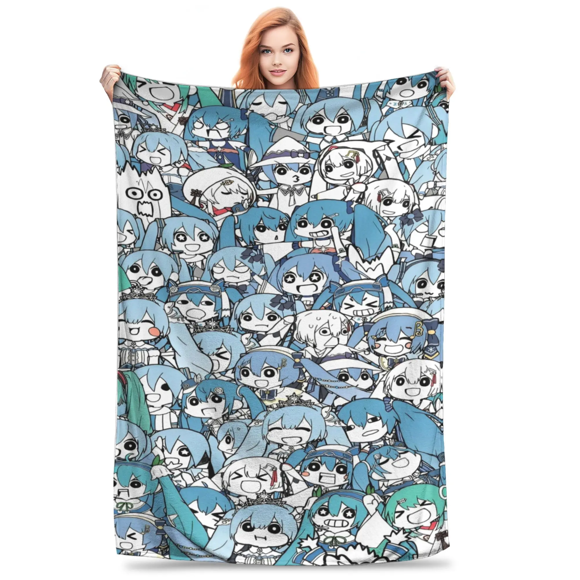 

Hatsune Miku singer music anime Blanket Warm Cozy Fluffy Throw Blankets for Bed 50x60 Inch Multi-size Bedspread