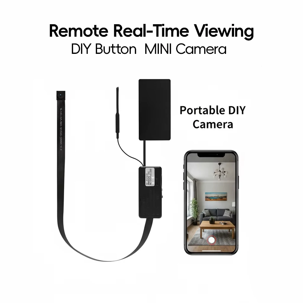 HD WiFi Mini Camera DIY Module Home Office Security Nanny Cam Alarm Remote Viewing, Miniature Camera with Motion Detection, App
