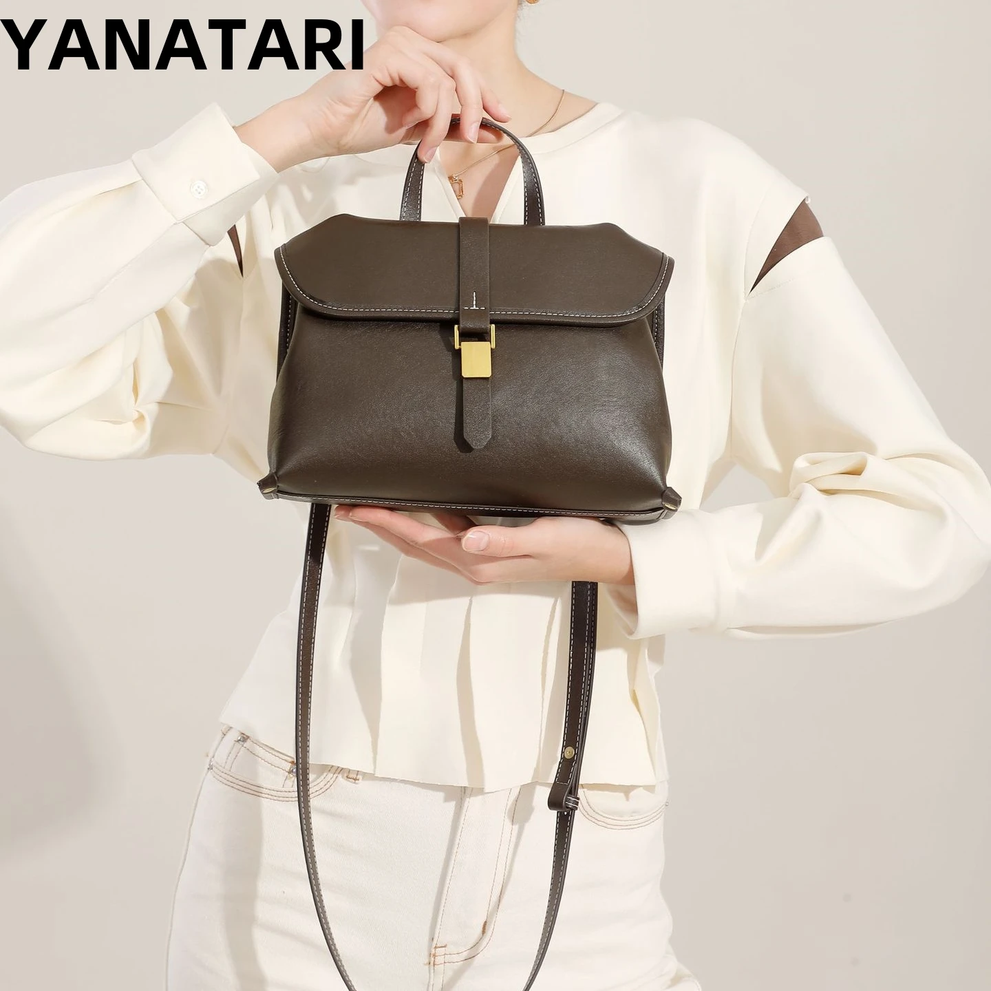 

YANATARI Genuine leather woman bag shoulder bag Handbags ladies crossbody bags luxury designer minimalism bag cowhide bag