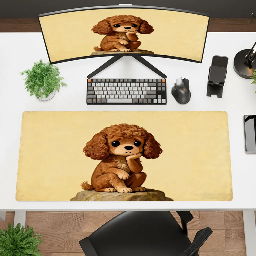 Brand Depressed Puppy Mouse Pad Iron Art Desk Mat Ultra-HD Non-Slip Rubber Backing Office Laptop Gaming Thick Desktop Pad