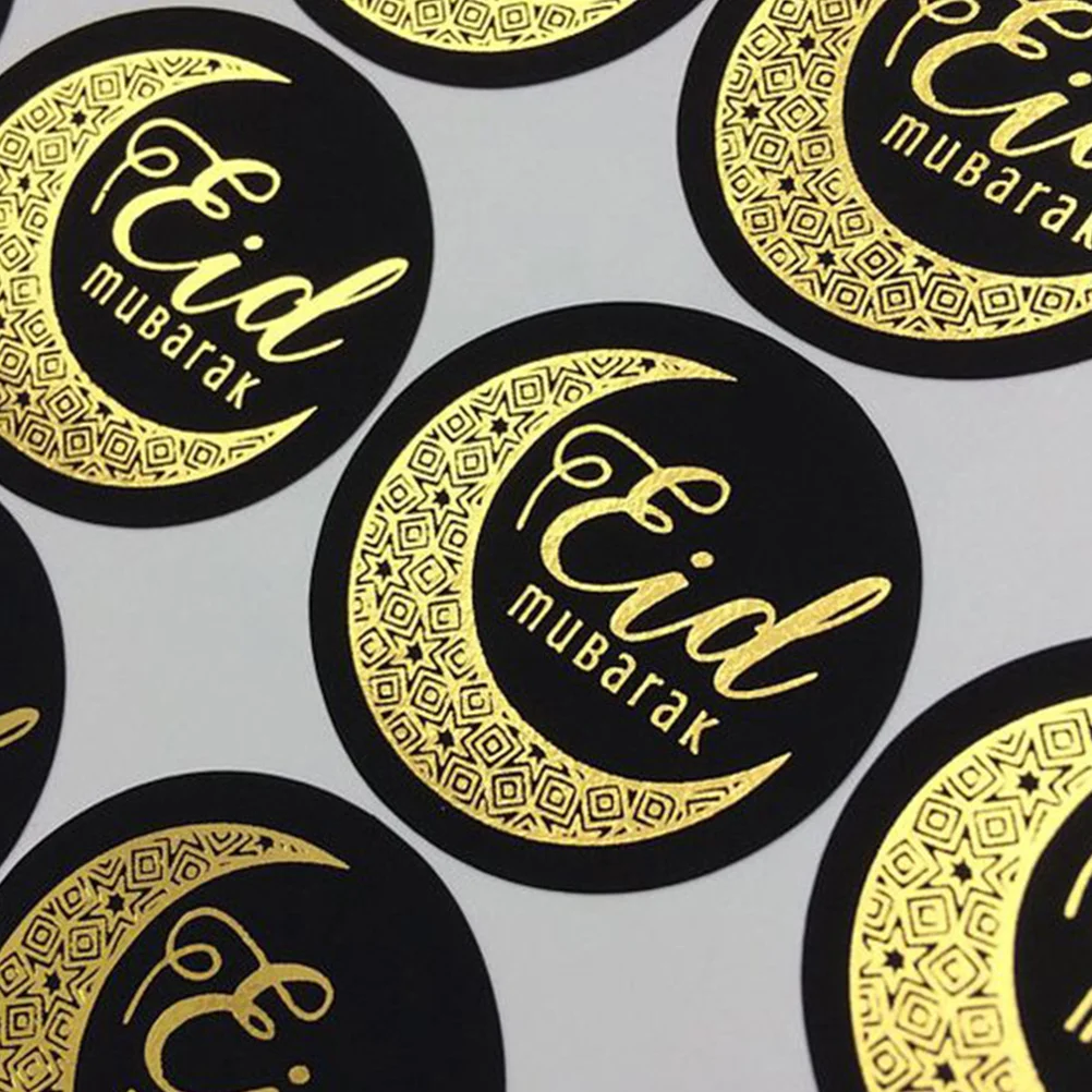 

Creative Round Stickers Self Adhesive Labels for Eid Theme Decal Eid Theme Decor Gift Boxes Bags Practical Paper