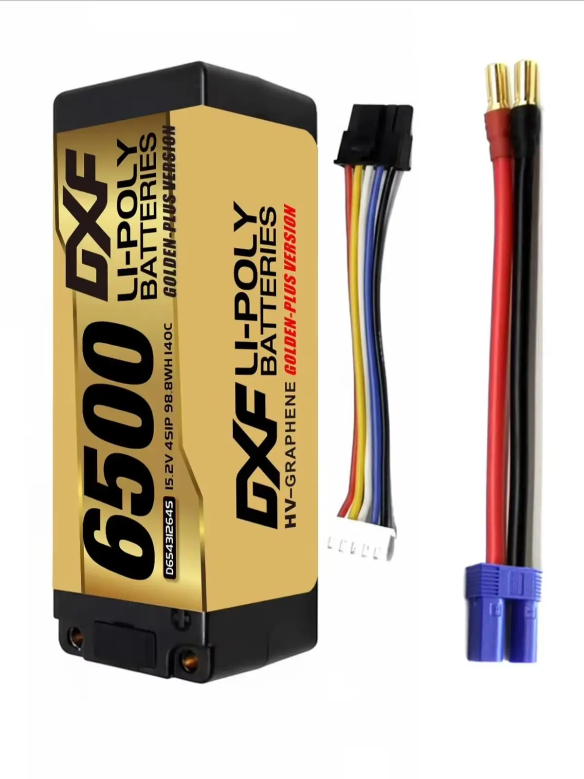 DXF 6500mAh 4S 15,2V 140C Klasse A Lipo-Akku LCG HV-Akku Hardcase mit XT90 EC5 Anschluss für RC Modellauto Boot LKW