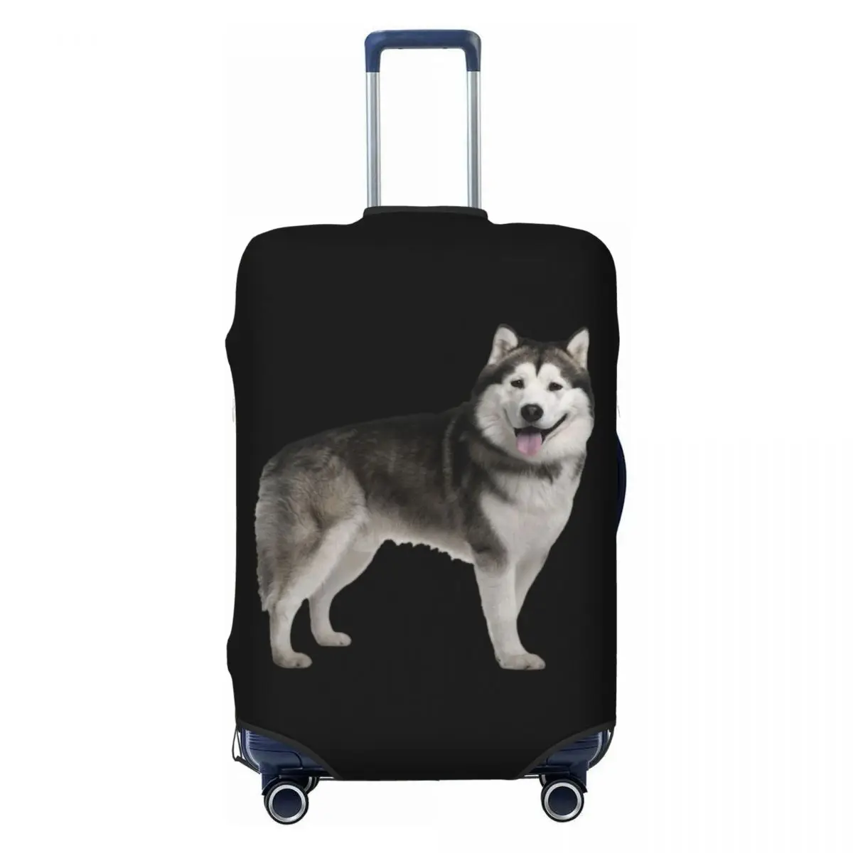 

Custom Funny Siberian Husky Luggage Cover Protector Dust Proof Alaskan Malamute Dog Travel Suitcase Covers