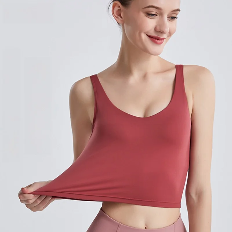 

Новый спортивный жилет телесного цвета, высокопрочный пуш-ап U-образный бюстгальтер для бега с большой спиной и пузырьковой запахом, женская спортивная одежда