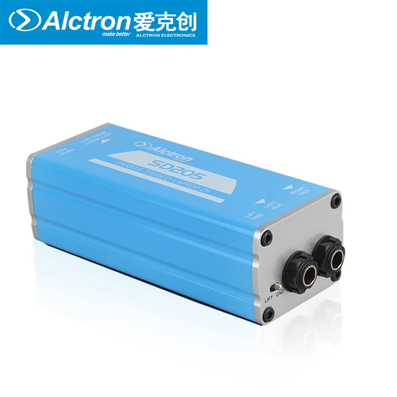 Alctron SD205 السلبي المباشر صندوق ستيريو دي صندوق تحويل غير متوازن إلى توازن الصوت إشارة المعالج مع كابل موصل 3.5 مللي متر