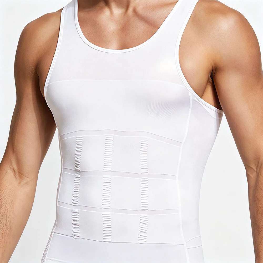 Herren Kompressions-Tanktop, schlankmachender Body Shaper, Bauchkontroll-Taillentrainer-Weste, Workout-Shapewear-Unterhemd für den täglichen Fitnessgebrauch