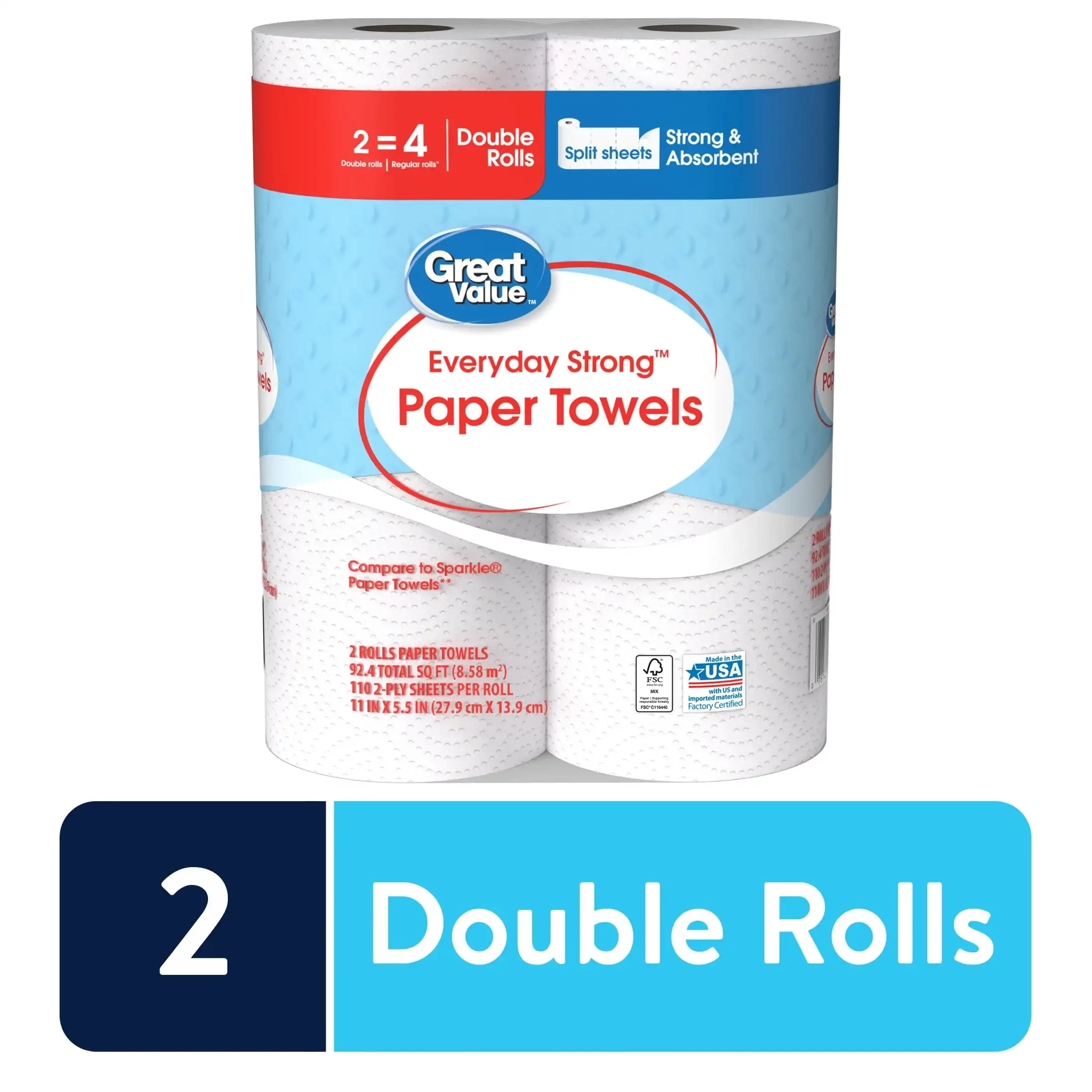 

Everyday Strong Paper Towels, Split Sheets