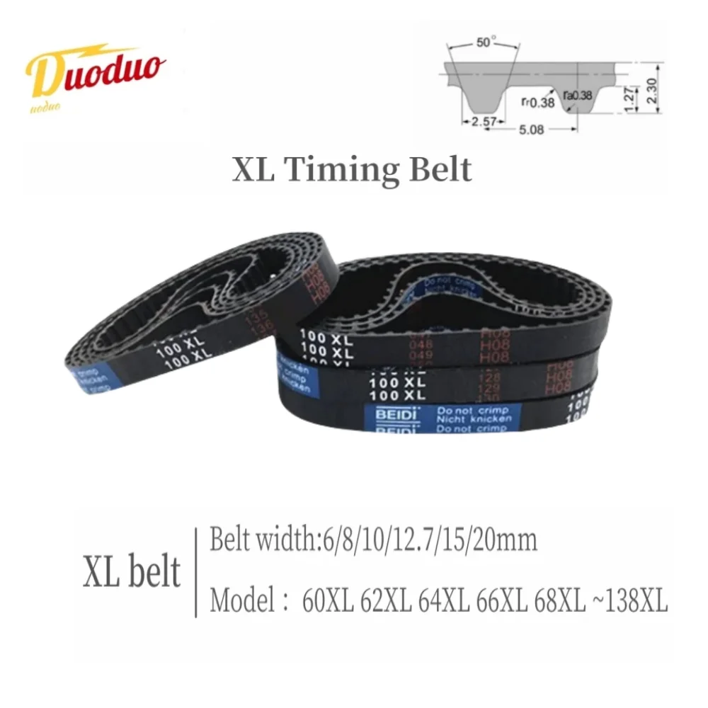 XL High Torque Rubber Timing Belt Width 6/8/10/12.7/15/20mm Model number 60XL 62XL 64XL 66XL 68XL 70XL 72XL 74XL 76XL 78XL-138XL