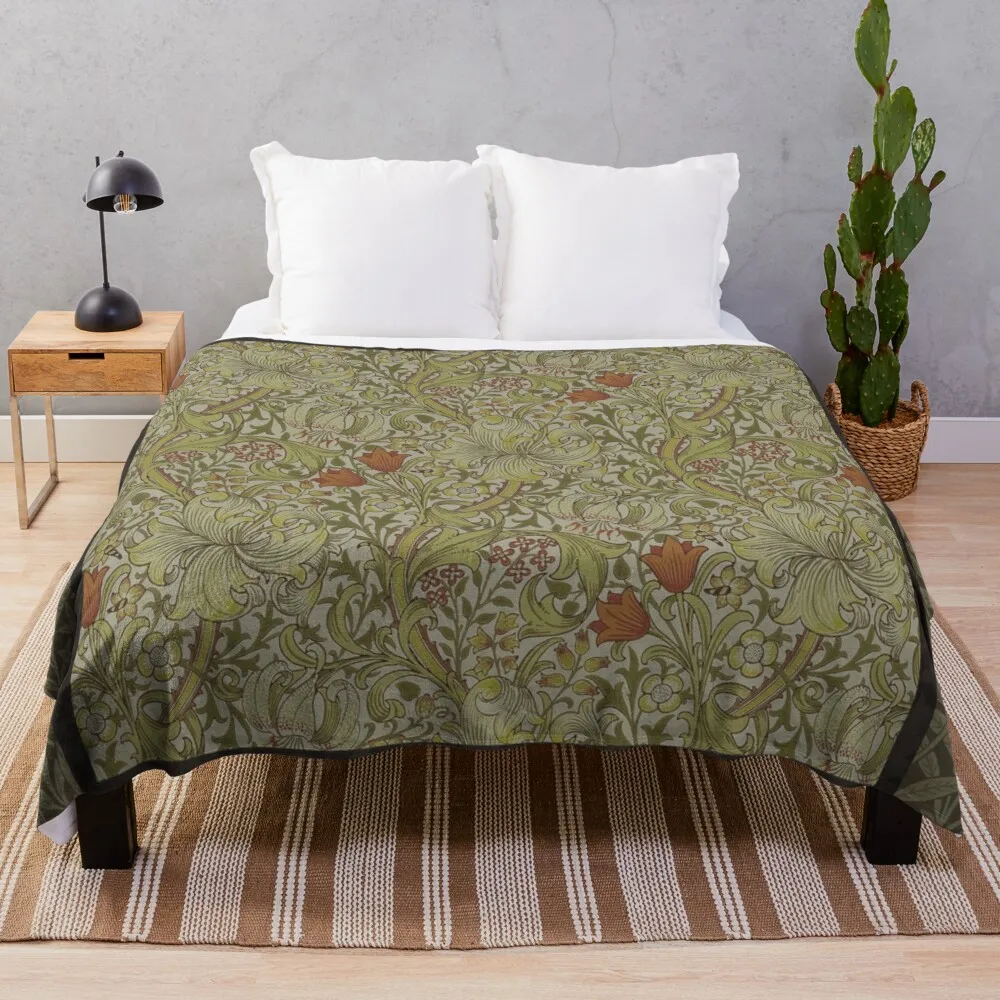 William Morris Floral lily willow art print design Throw Blanket brand blankets