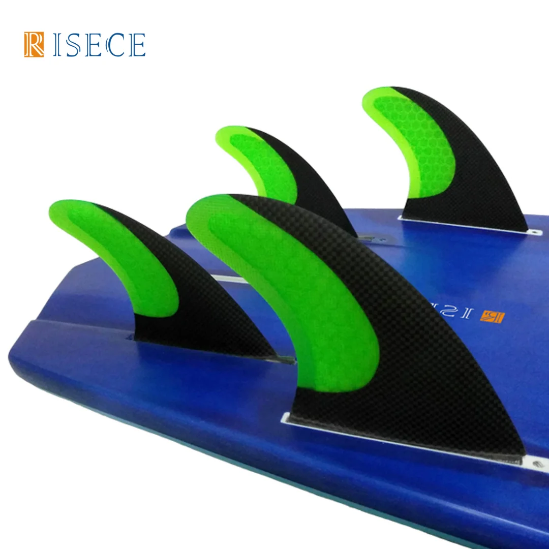 4PCS Surfboard Fins Honeycomb Fiberglass Single Tab Compatible Surfboard Stabilizers G7+GX Water Sports Surfing Board