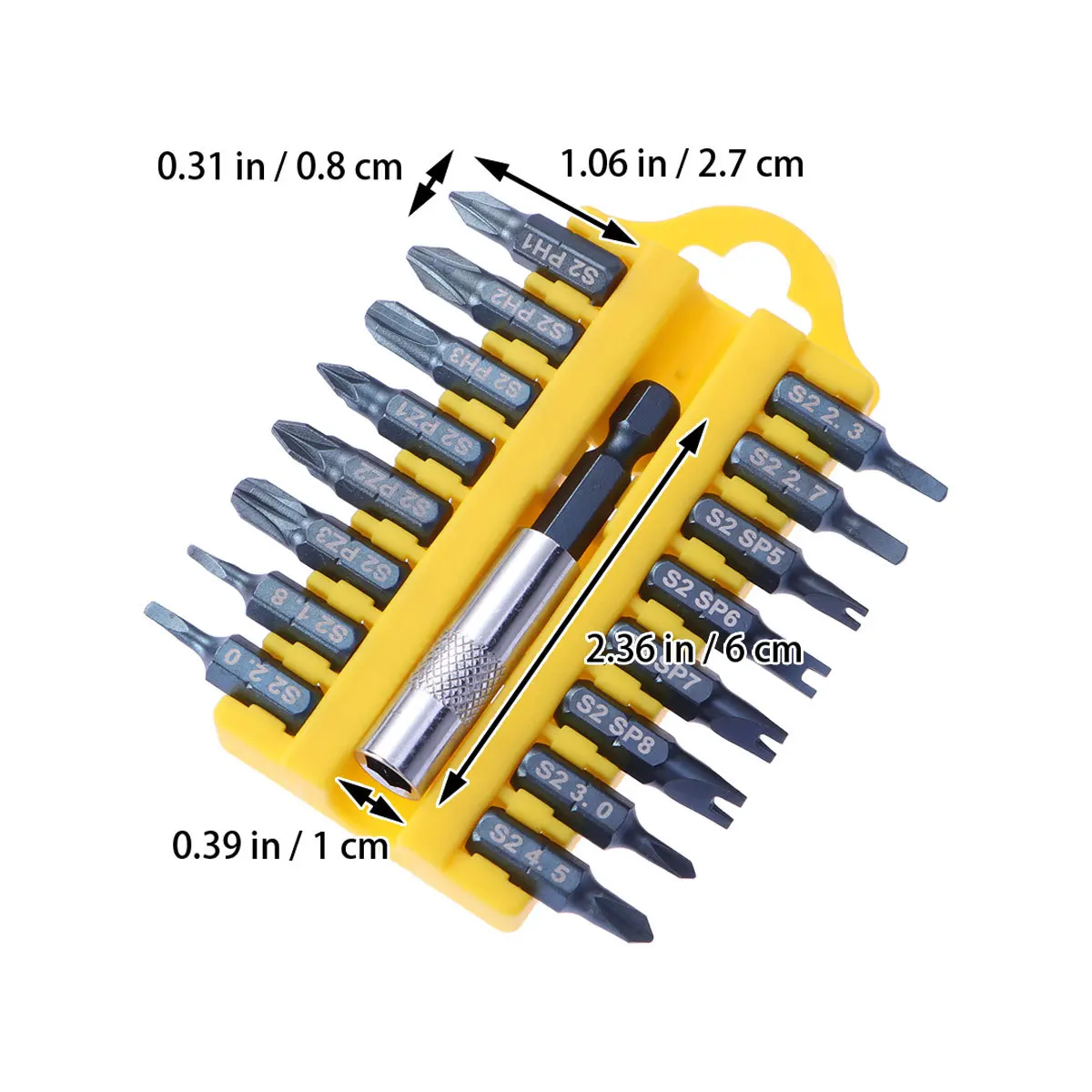 17 في 1 S2 لقم مفك فولاذي حامل بت مغناطيسي حجم الجيب المدمج لإصلاح كمبيوتر السيارة استخدام تمديد البنتاغون PH