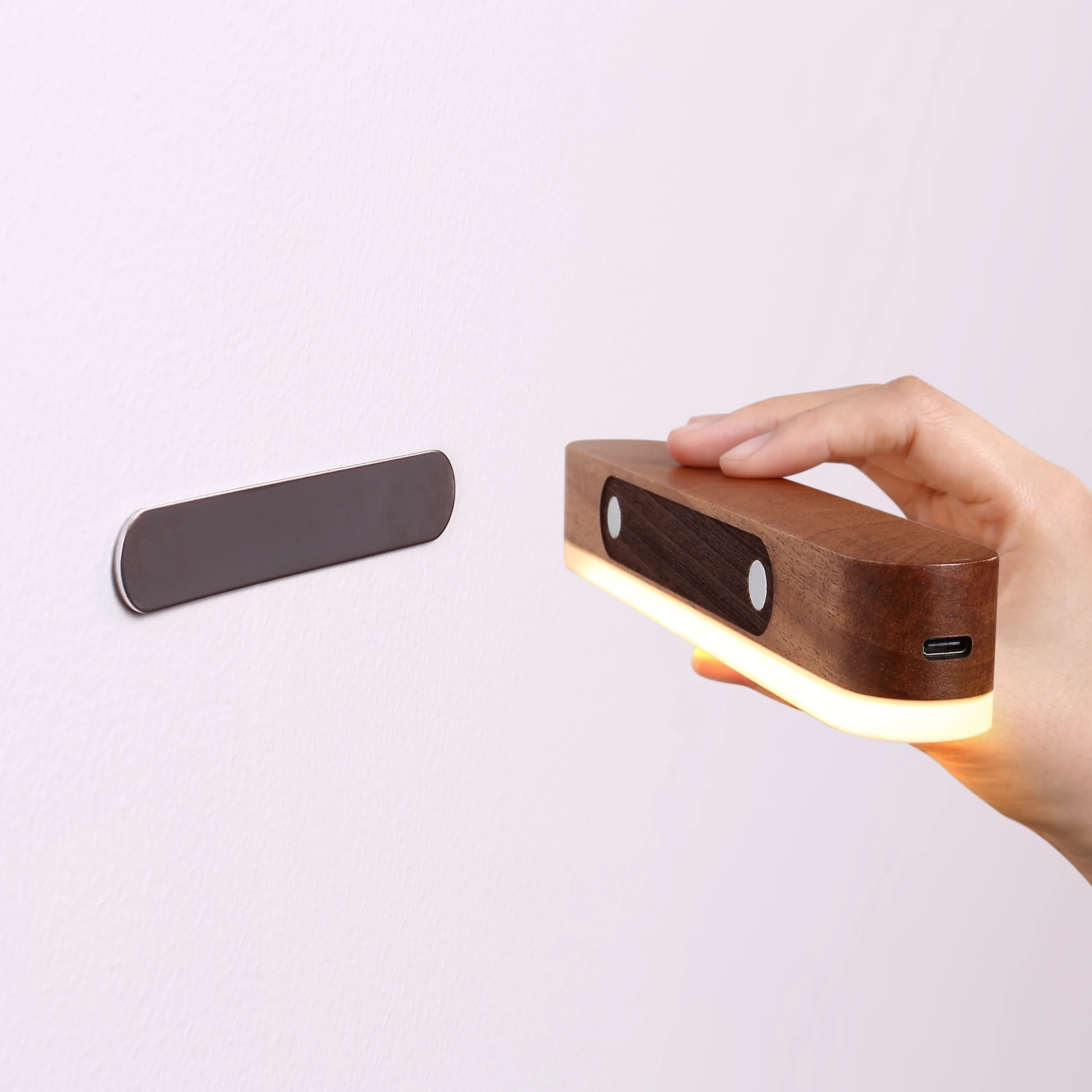 New Arrival LED Magnetic Wall Light Dimmable USB Rechargeable Clock Wall Lamp with Remote Control Dropshipping Sourcing