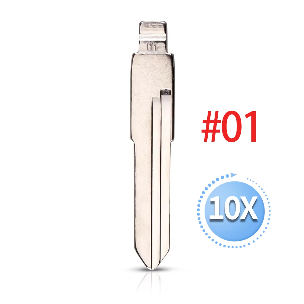 10pcs NO.01 Car Key Metal Blade Fit For VW Santana Jetta Golf for Audi 100 #01 Blank Key Replacement Uncut Blade Car-styling