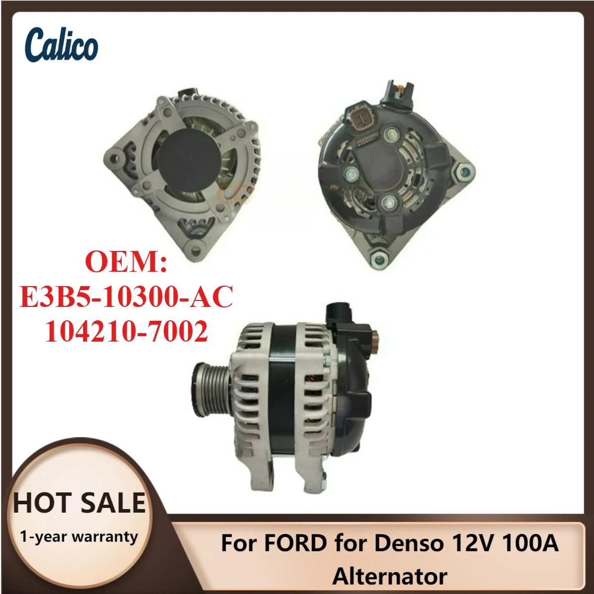 

Высококачественный генератор Denso 12V 100A E3B5-10300-AC 104210-7002, подходит для FORD