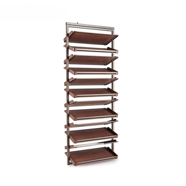 

Mocha Wooden Rotary Shoe Rack Wardrobe Accessories with Multi-Layer Premium Shoe Rack and Organizer