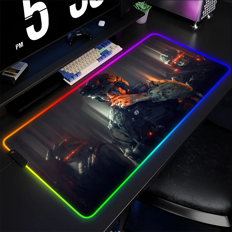 

RGB Mouse Pad PC Gaming Accessories Computer Gamer Keyboard Pad D-death S-stranding 2 Desk Mouse Mat Office Laptop LED Mousepad