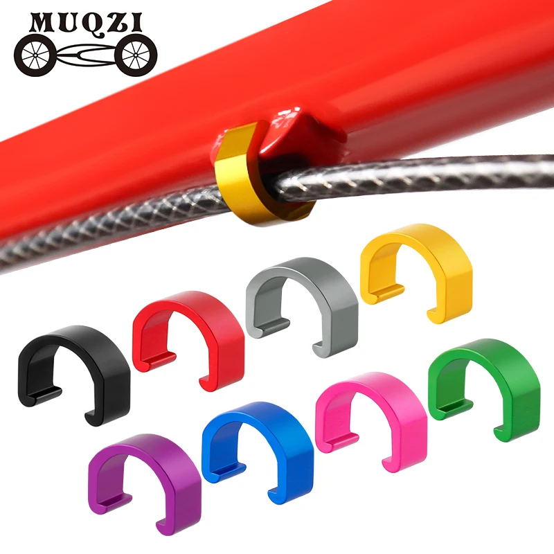 MUQZI 10pcs Bicycle Brake Cable C-Clips Hydraulic Hose Housing Shift Cable Clamps Hose Cable Guide Clamps