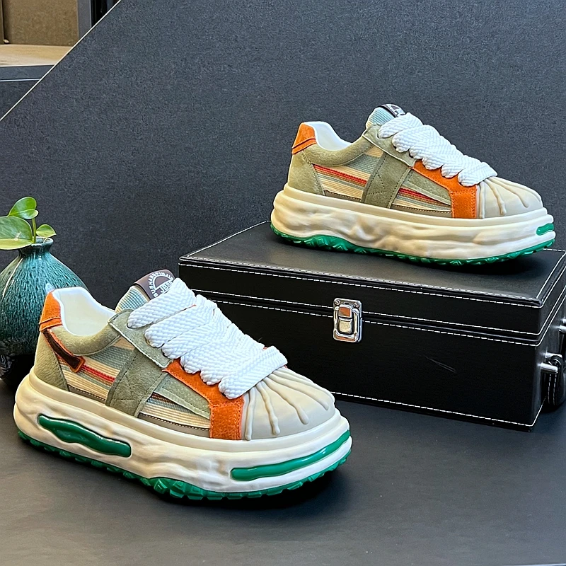 New Arrival Men Fashionable and Versatile Low Top Shoes Spring Autumn Luxury Designer Youth Trending Shell Toe Chunky Sneakers