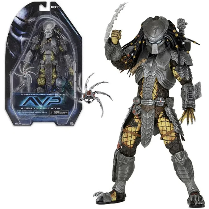 18 ซม.NECA Alien vs Predator Cat Face Celtic SCAR อะนิเมะคอลเลกชันตัวเลขการกระทํามือถือมือถือของเล่นชุดเครื่องประดับของขวัญ