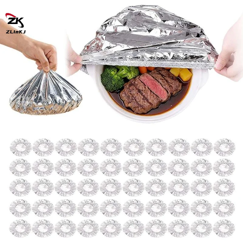 -Reusable Aluminum Foil Heat Retention Food Cover 6H Duration 30Pcs Set for Home Kitchen Leftover Fresh Storage