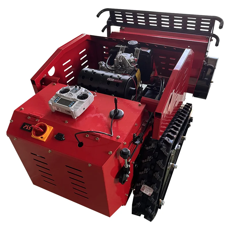 Customized all terrain slope weeding machine robot lawn mower intelligent grass shredder remote control lawn mower for sale