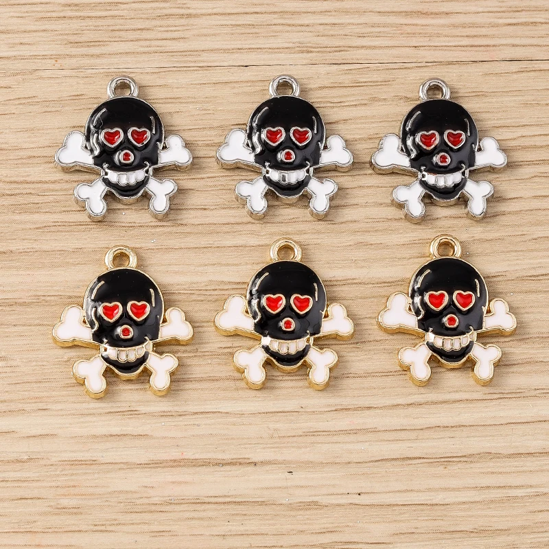 Tusember 20 Stück Emaille-Hexenhut-Katzen-Schädel-Fledermaus-Spinnen-Charm-Anhänger für Halsketten, Ohrringe, DIY-Armbänder, Halloween-Schmuckherstellung – Detail 17