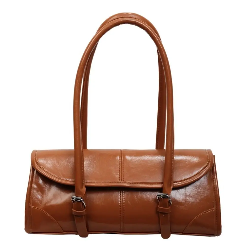High Quality PU Leather Underarm Bag Burgundy Color Magnetic Buckle Ladies Tote Bags Magnetic Buckle Bag Daily Use