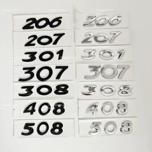 Heckes Emblem des ABS 3D -Kofferraums, Auszeichennummer -Etikett, Autozubehör, Peugeot 206, 207, 307, 308, 408, 508 8 Hauptverkäufe Peugot Emblem 206 - №4
