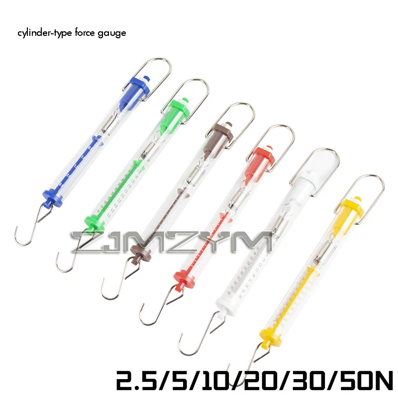 Practical Newtons Spring Scale Tubular Dynamometer 2.5/10/20/30/50N Newton Force Gauge Physics Teaching Lab Equipment