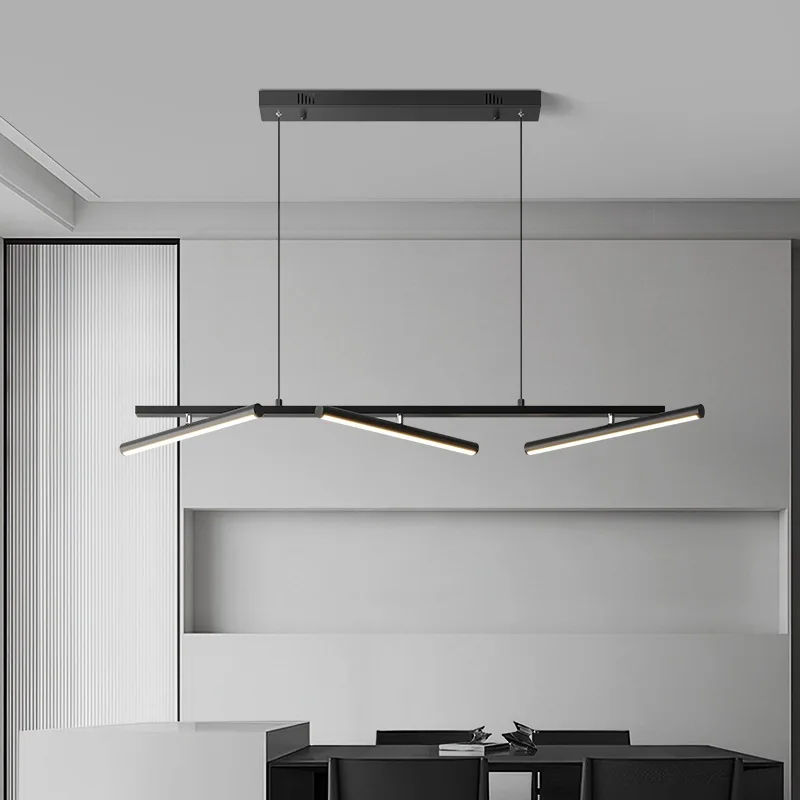 

Restaurant Pendant Light Minimalist Straight Dining Table Desk Lamp Nordic Light Luxury LED Living Room Bedroom Kitchen Lighting