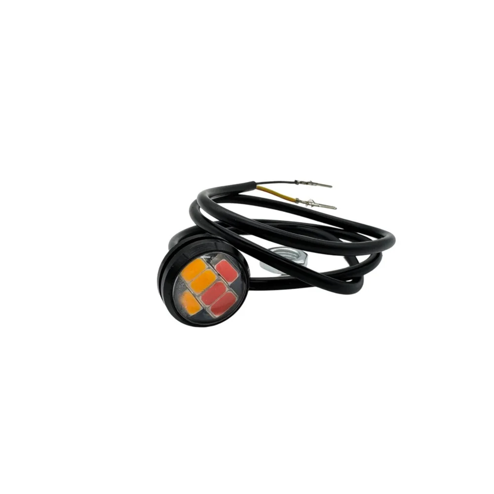 Rear Spotlight Compatible with For Vsett 9 Scooter - Black LED Light with Red Yellow Diodes and 65cm Connection Wire