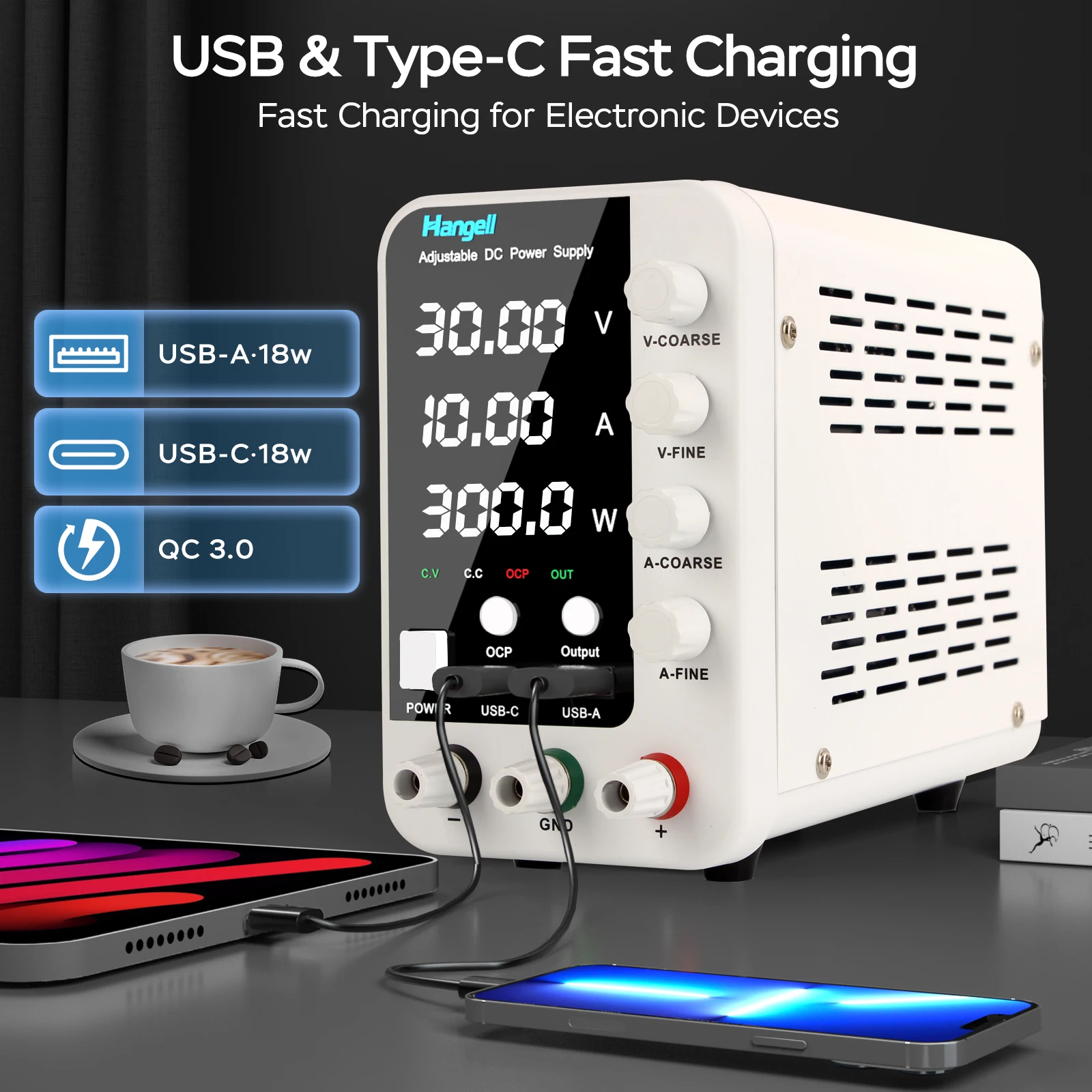DC Lab Power Supply 30V 60V 120V Bench Power Supply Encoder Regulate Voltage and Current Dual Input Voltage 220V/110V image 3