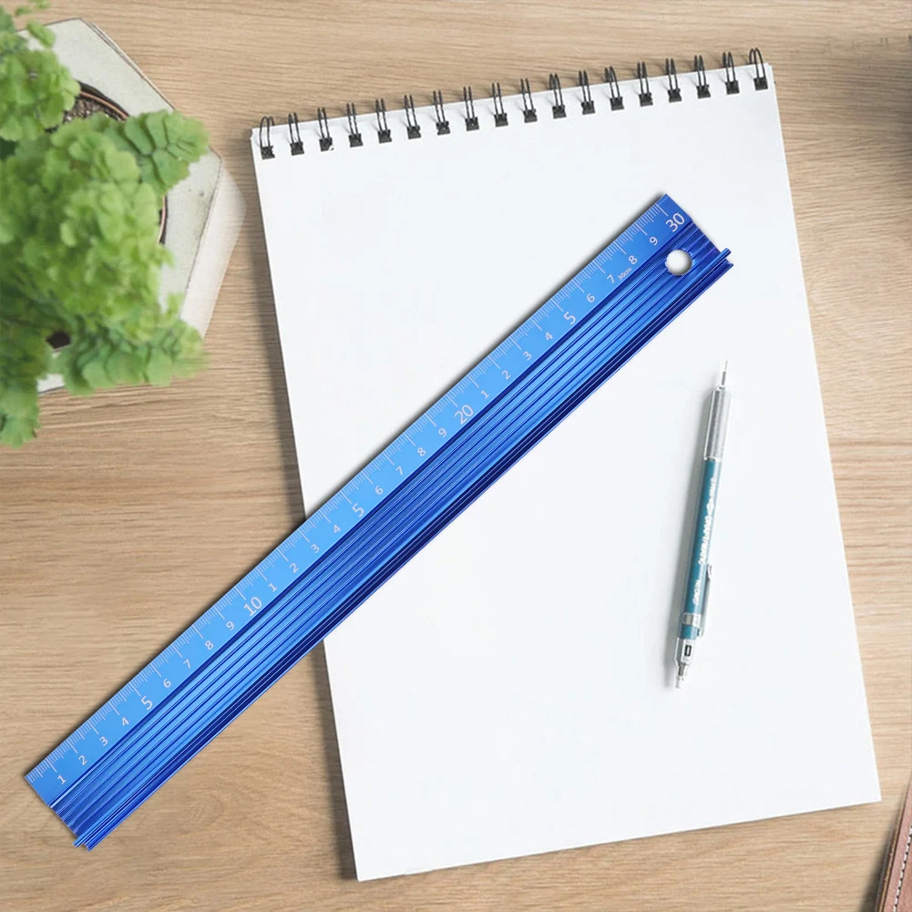 20CM 30CM 45CM 60CM Cutting Ruler Metal Craft Safety Ruler Non Slip Aluminum Alloy Metal Ruler Straight Edge Ruler Leather Tool