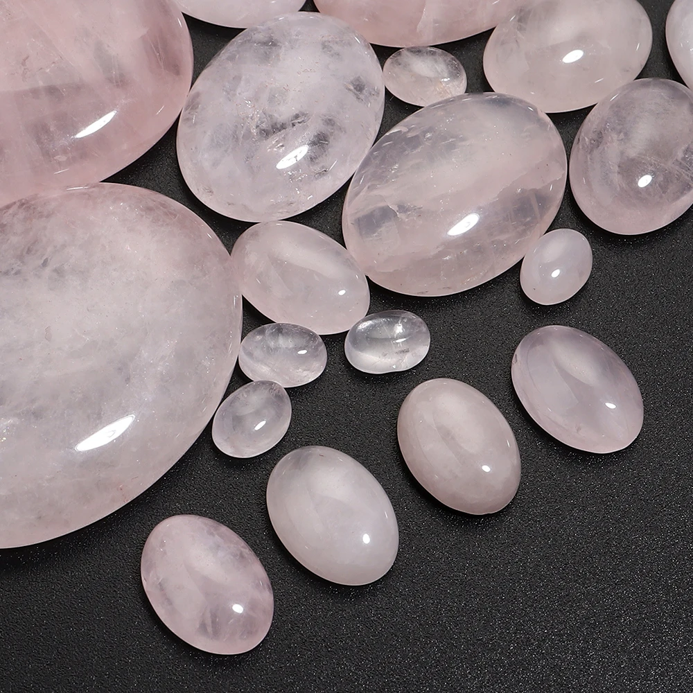 2/5/10Pcs Powder Crystal Cabochon Beads Oval Flatback Spacers Natural Stone Cabochon Cameo for DIY Jewelry Making Pendant Rings