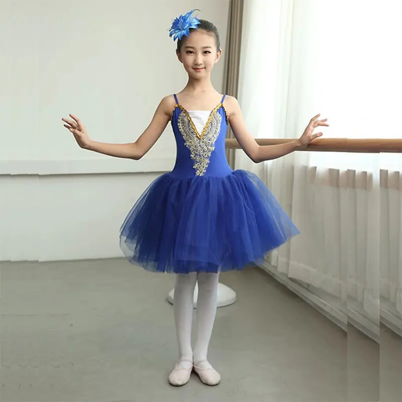 

Girl Ballet Tutu Dress Party Practice Clothes Kids Modern Dance Costumes Kid Tutu Ballerina Chiffon Ballet Dress