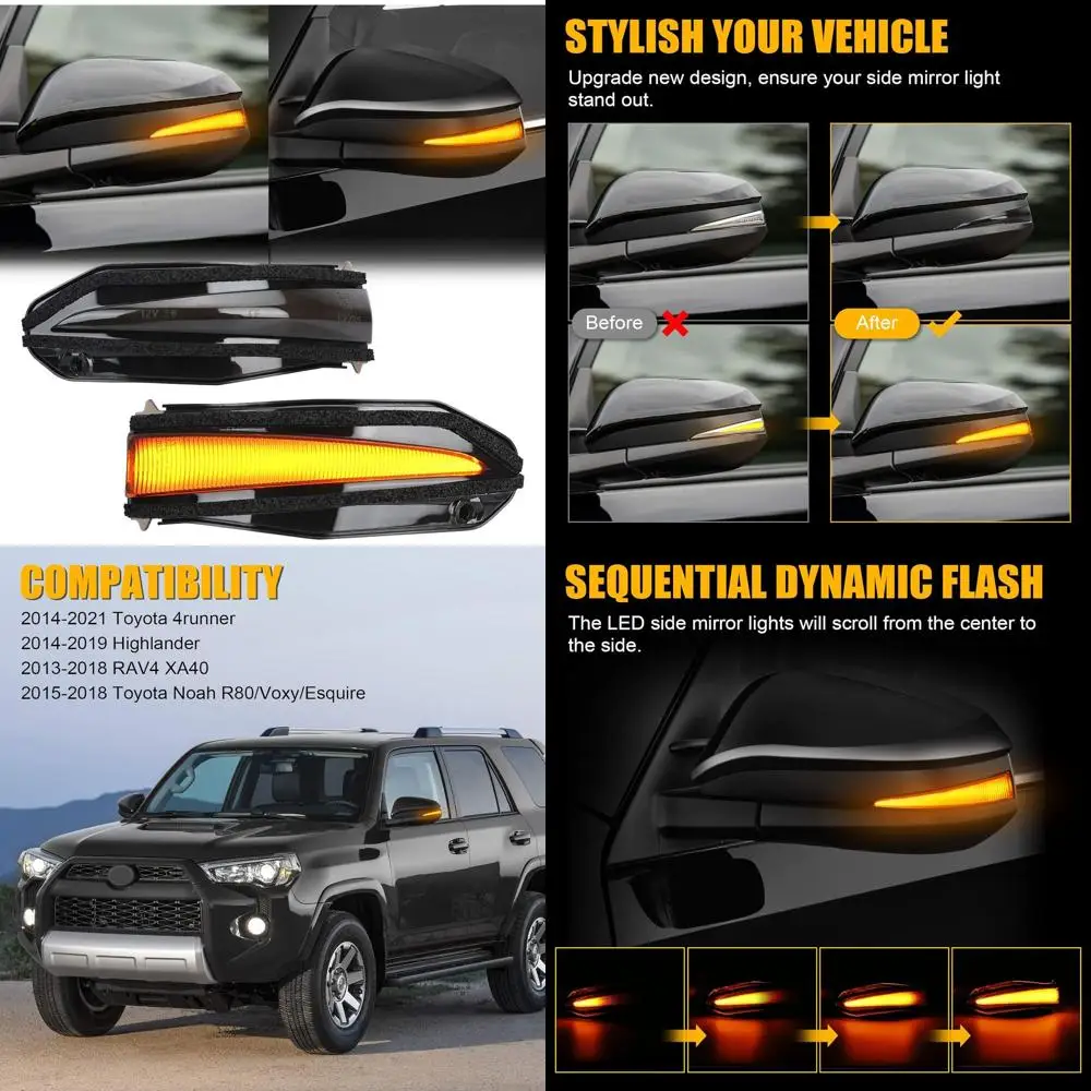 

Sequential LED Turn Signals for 2014-2024 4Runner, 2013-2018 RAV4, 2015-2018 Noah - Smoked Lens