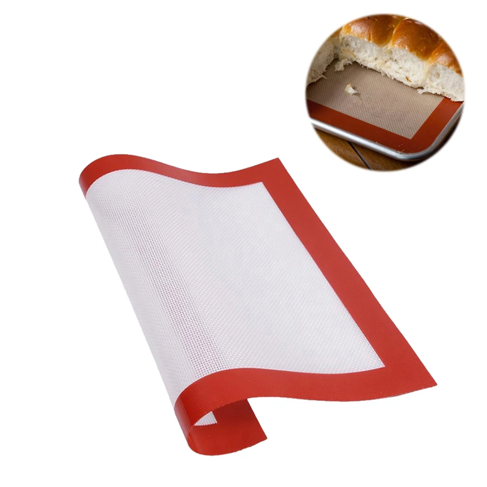 

2 pcs Silicone Baking Thickened Non-Stick Liner Mat Glass Fiber Coated Heat Resistant Flexible For Oven Fridge Home Kitchen
