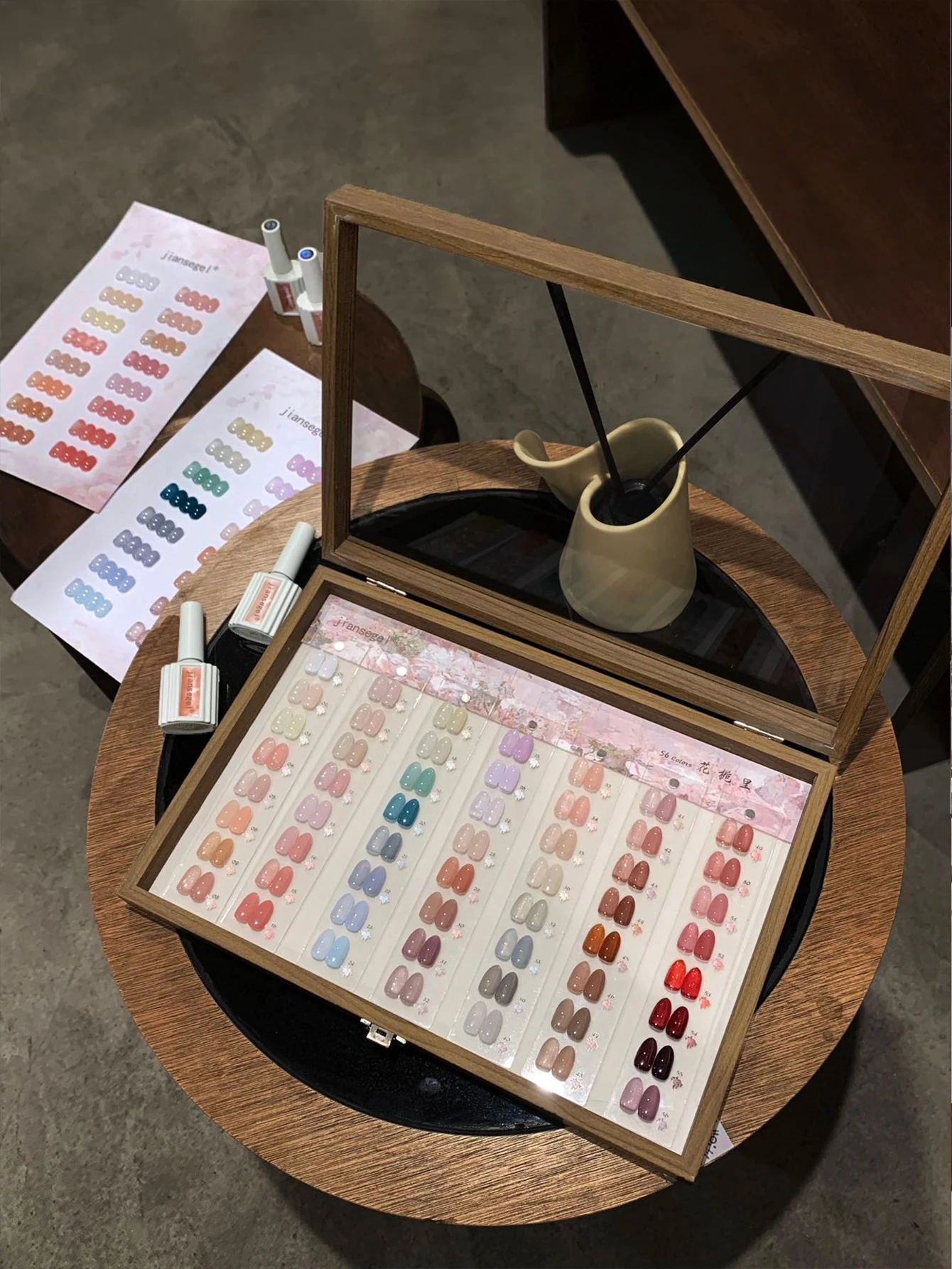 Juego de esmaltes de uñas de Color gelatina, 12/56 colores, 15ml, esmalte de uñas de Gel LED UV extraíble con tarjetas de colores, manicura de verano