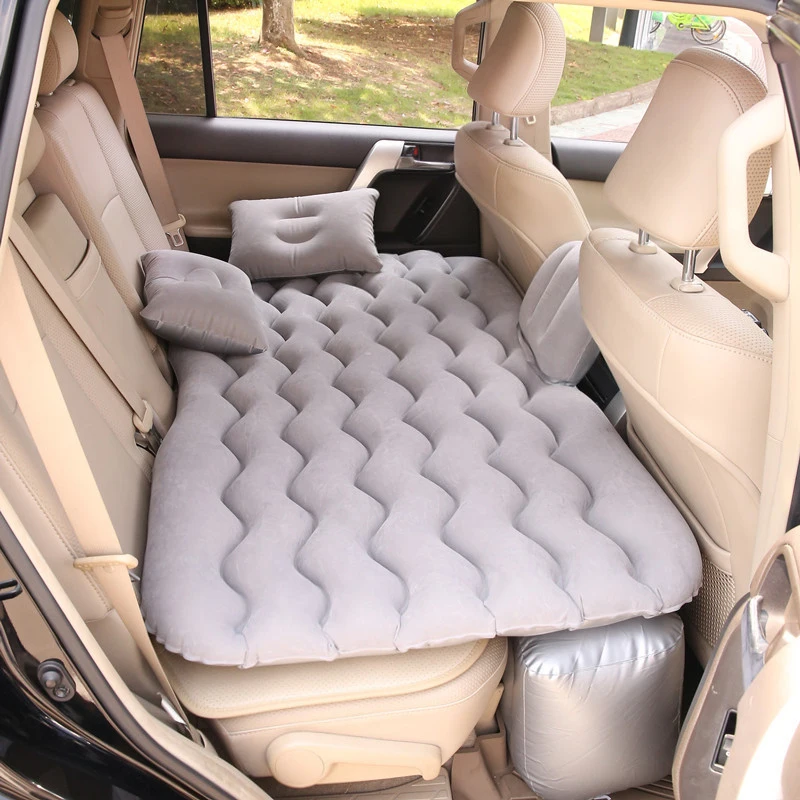 New Car Inflatable Bed Air Travel Mattress PVC and Flocking Car Inflatable Bed Adults Beige Black Gray for For Most Small car