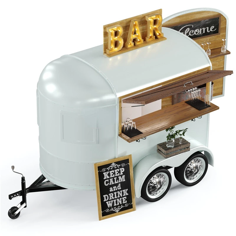 

Customized Fast Food Cart Mobile Bar Beer Truck Hamburger Drinks Ice Cream Hot Dog Cart Snack Food Trailer Fully Equipped