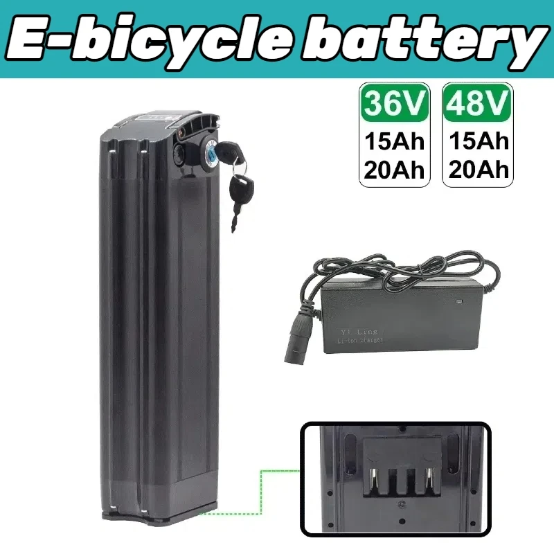 

Hot selling electric bicycle 36V/48V silver fish battery 20000mAh rechargeable battery for portable folding E-bike XT90 plug