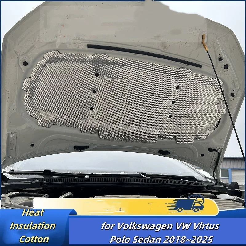 Motor de capó delantero para Volkswagen VW Virtus 2018 2019 2020 2021 2022 2023 2024, aislamiento acústico térmico, almohadilla retardante de llama loca